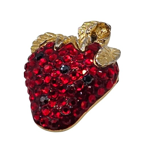 Suzanne Bjontegard Brooch Cute Strawberry Fruit Retro Costume Jewelery Pendant - Picture 14 of 15
